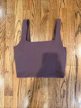 Square Neck Crop Tank - Brown